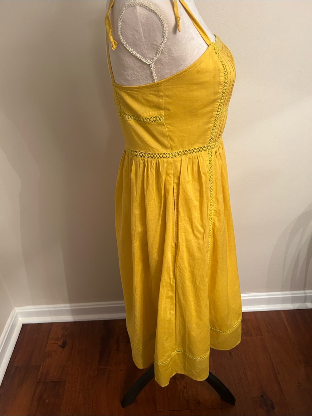 Point Sur Yellow Tie-Shoulder Midi Dress - Size 4 - Excellent Used Condition - Picture 6 of 9